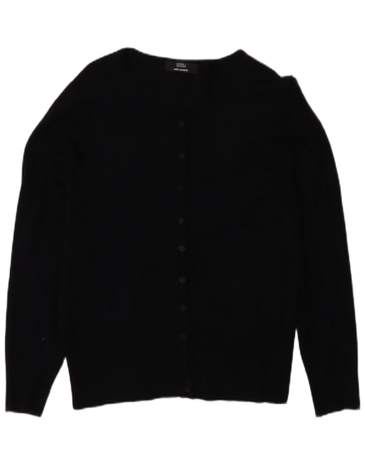 Marks & Spencer Damen-Cardigan-Pullover UK 12 Mittelschwarze Viskose