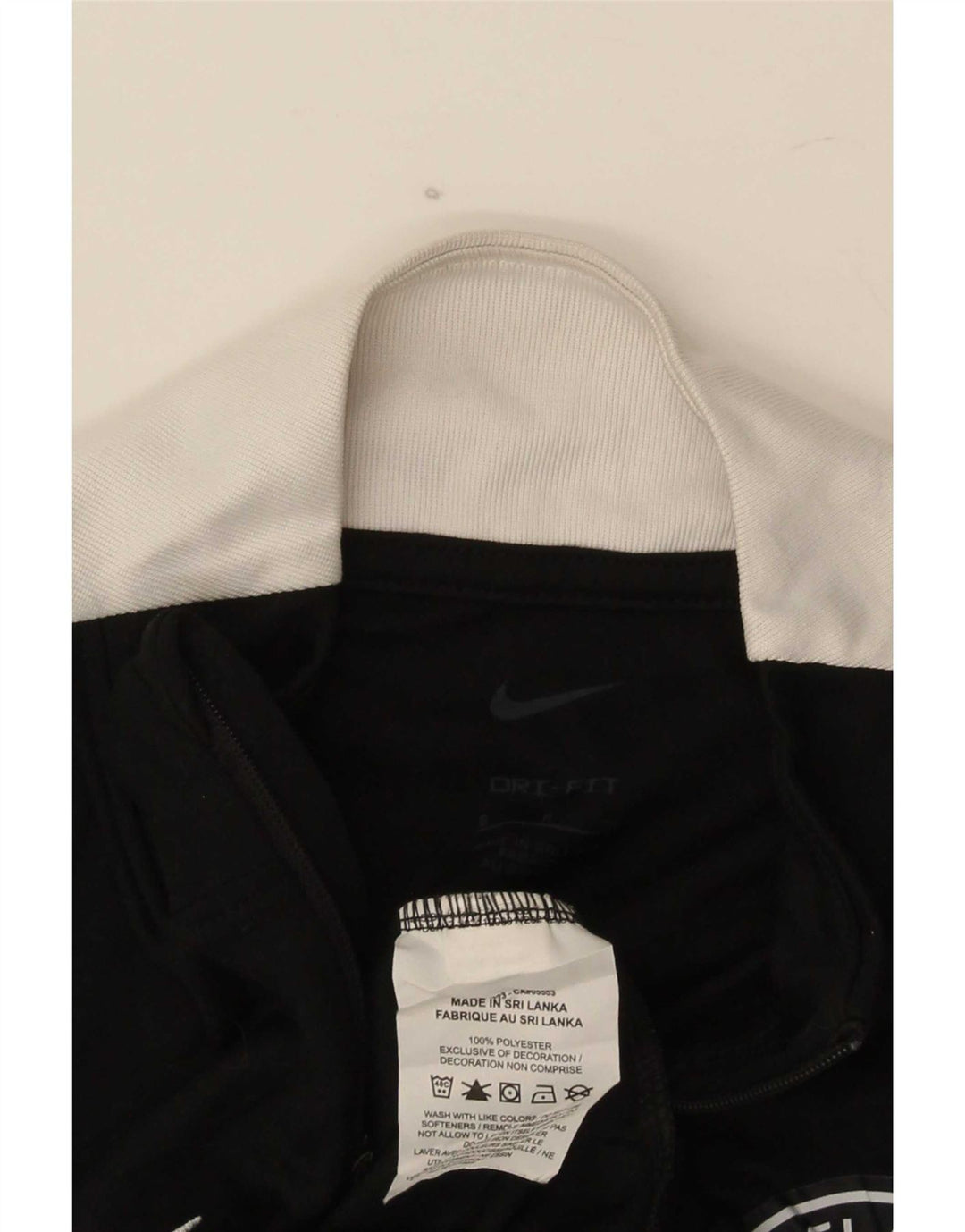 Nike Herren-Trainingsanzugoberteil mit grafischem Reißverschluss und Rundhalsausschnitt, Größe S, Schwarz, Farbblock