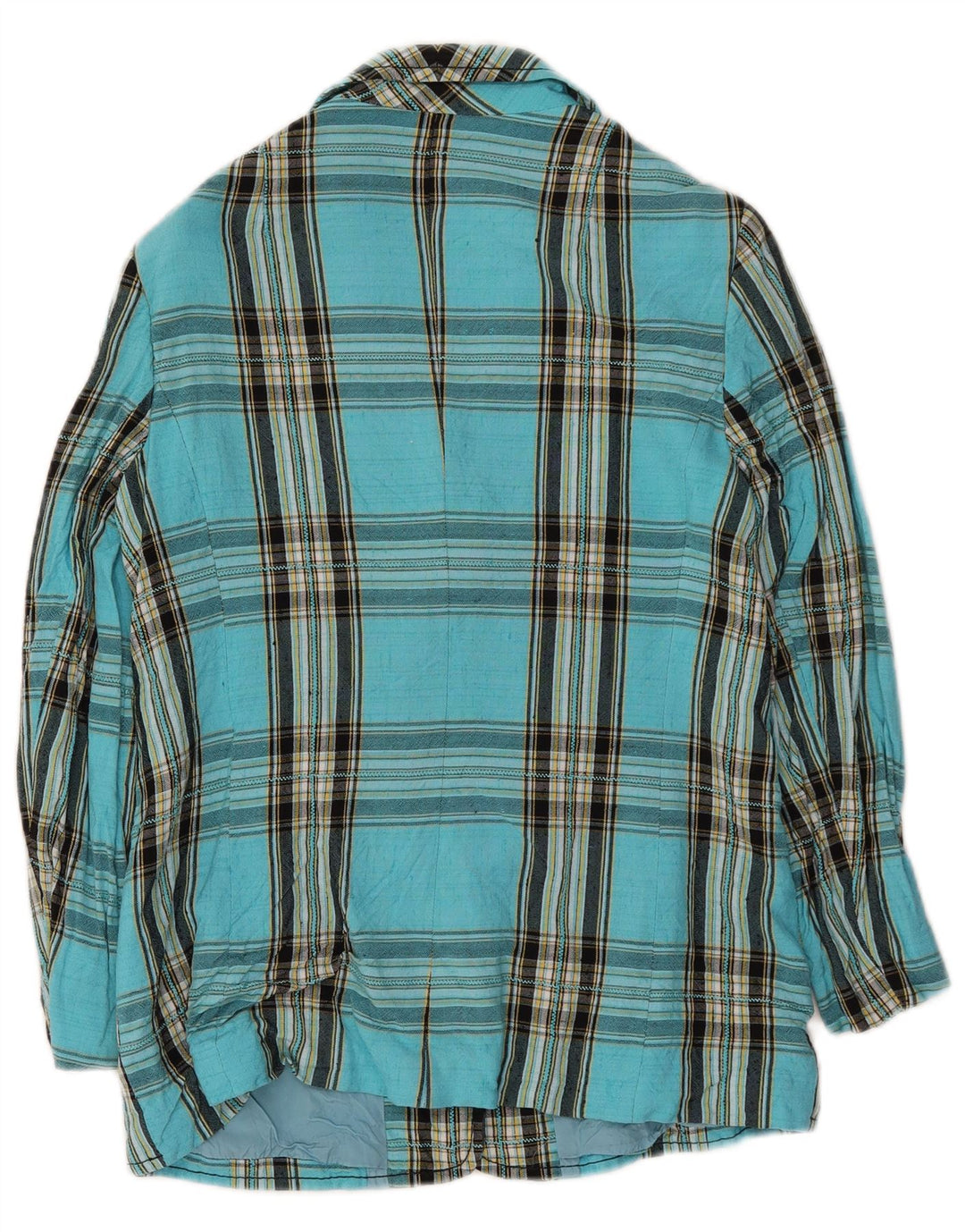 RALPH Womens 3 Button Blazer Jacket IT 42 Medium Blue Check Viscose