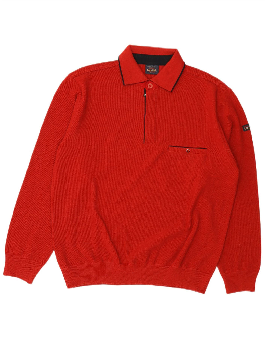 Sail Exp Herren-Pullover mit Rollkragen, IT 50, mittelrote Wolle
