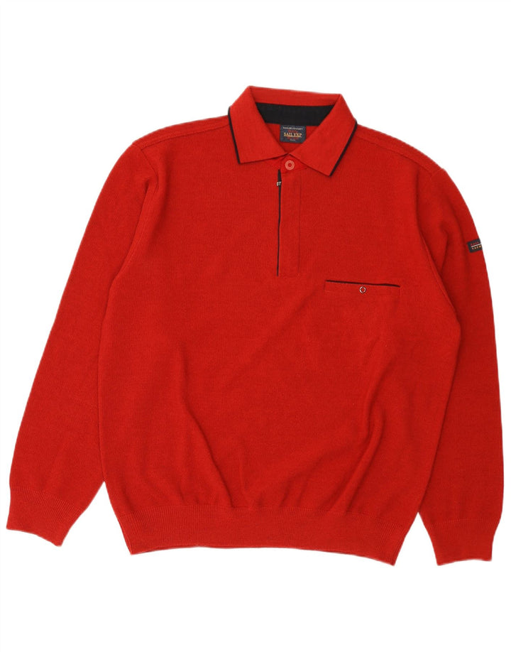 Sail Exp Herren-Pullover mit Rollkragen, IT 50, mittelrote Wolle