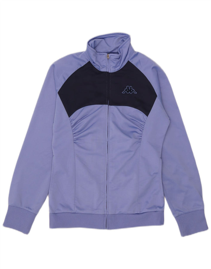 Kappa Damen-Trainingsanzug-Oberteiljacke UK 14 Large Lila Colourblock Polyester