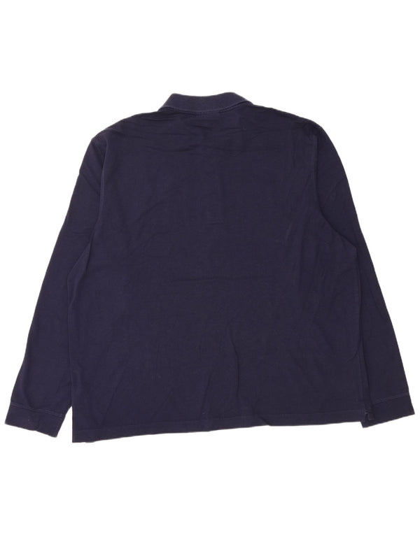 Lacoste Herren-Langarm-Poloshirt, Größe 8 3XL, marineblaue Baumwolle