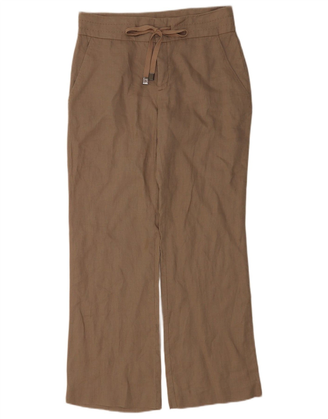 Gerade Damenhose von Zara, mittelgroß, W28, L29, Beige, Leinen