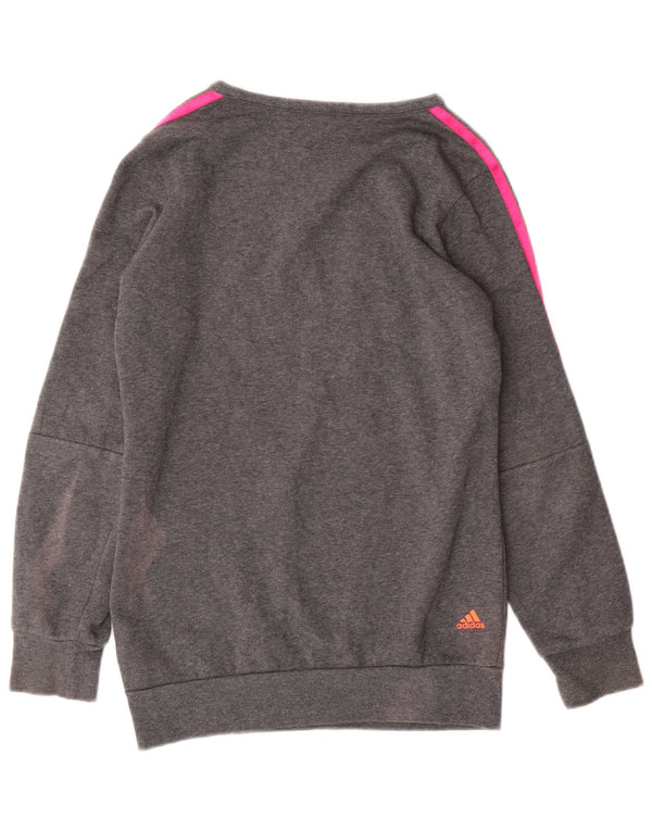 ADIDAS Grafik-Sweatshirt für Mädchen, 11–12 Jahre, graue Baumwolle