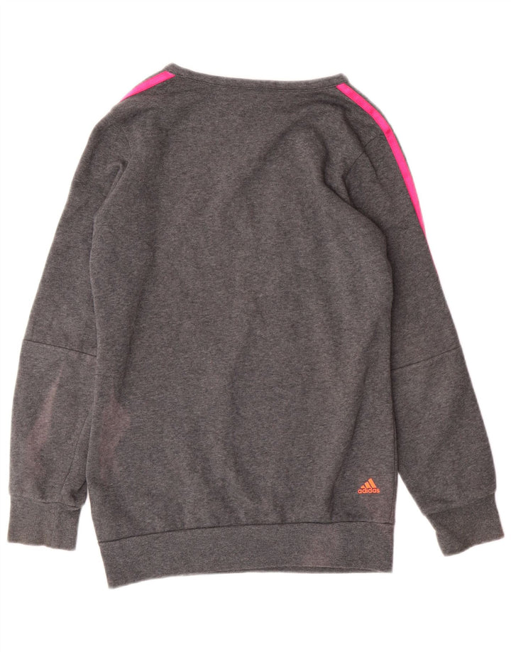 ADIDAS Grafik-Sweatshirt für Mädchen, 11–12 Jahre, graue Baumwolle
