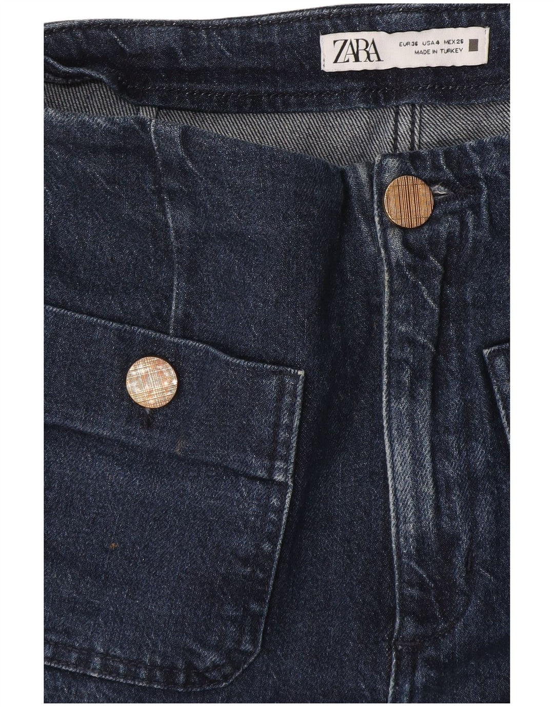 Zara Damen Bootcut Jeans EU 36 XS W26 L28 Marineblau