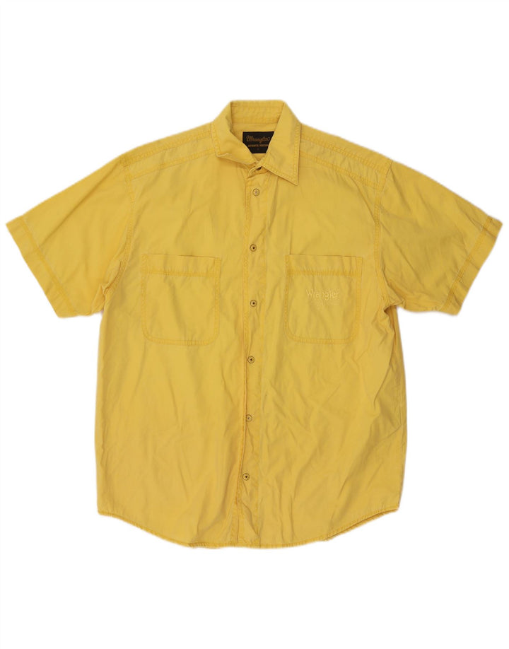Wrangler Herren-Kurzarmhemd, klein, gelbe Baumwolle