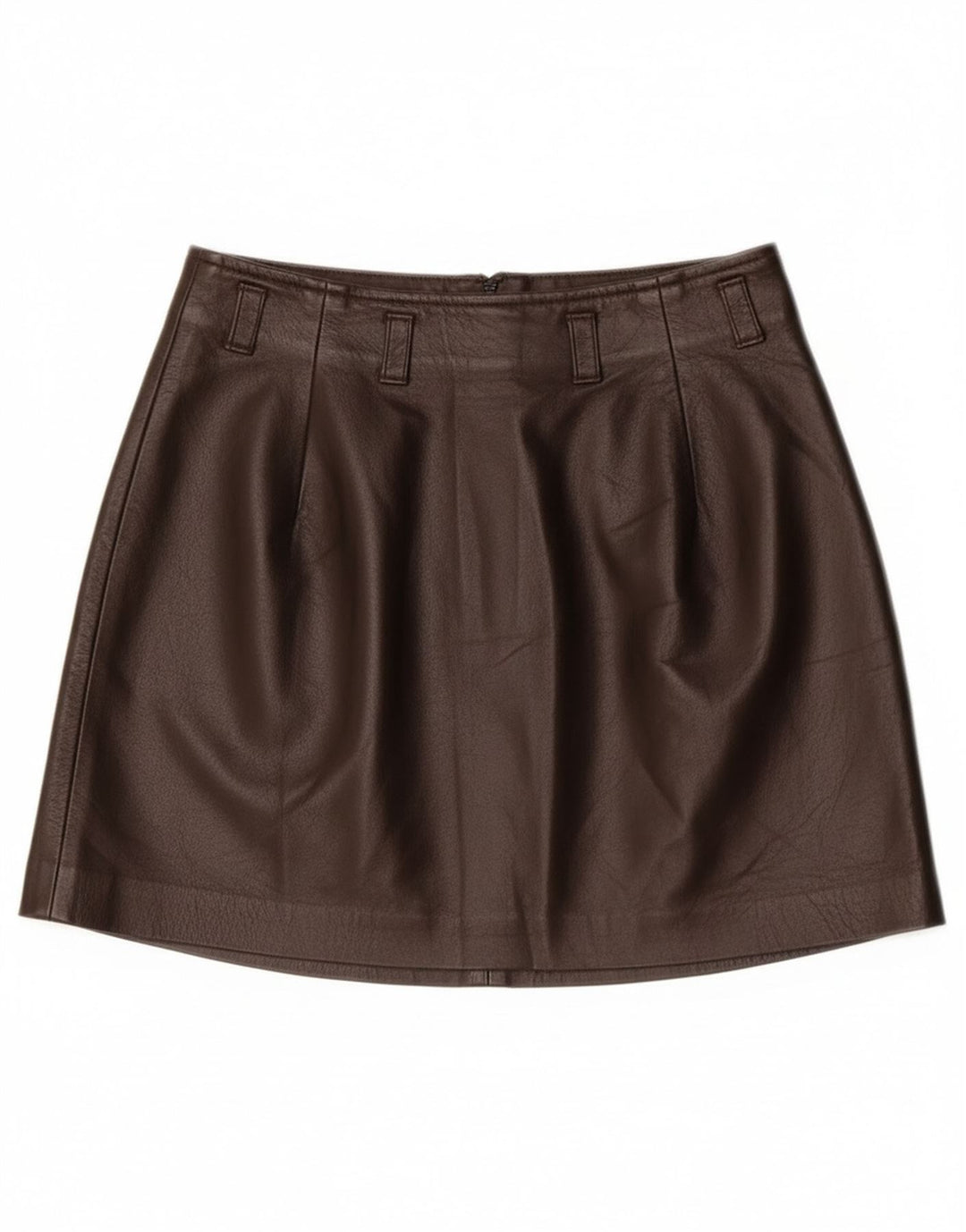 Vintage Damen Mini Lederrock IT 40 Small W26 Braunes Leder