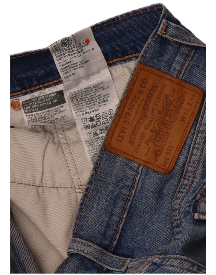 Levi's Herren Distressed Slim Jeans W34 L32 Blaue Baumwolle