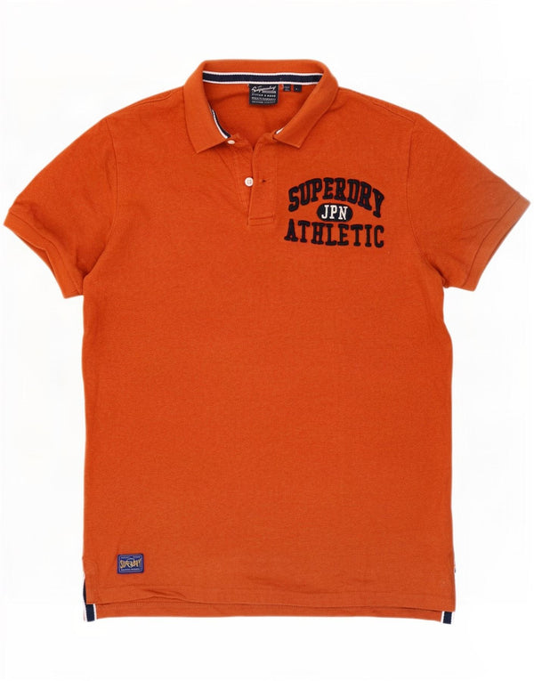Superdry Herren-Poloshirt mit Grafik, Größe L, Orange, Baumwolle