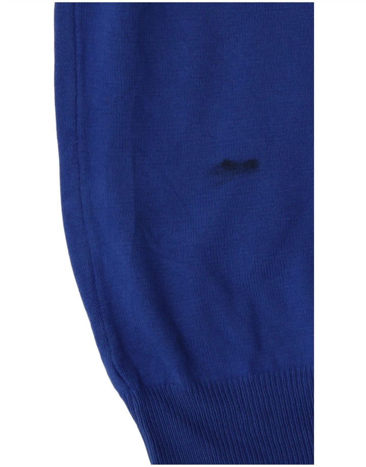 Zara Herren-Pullover mit Rundhalsausschnitt, mittelblaue Baumwolle