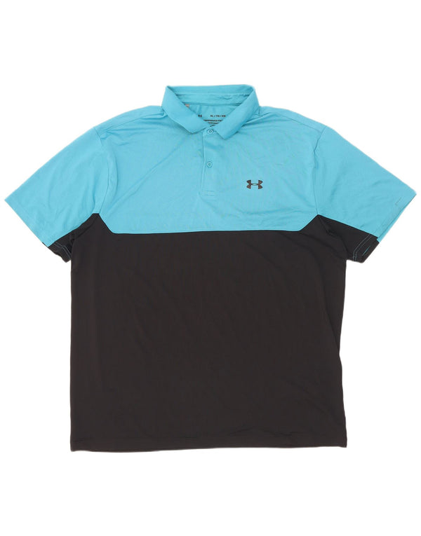 Under Armour Herren Heat Gear Poloshirt XL Blau Colourblock Polyester