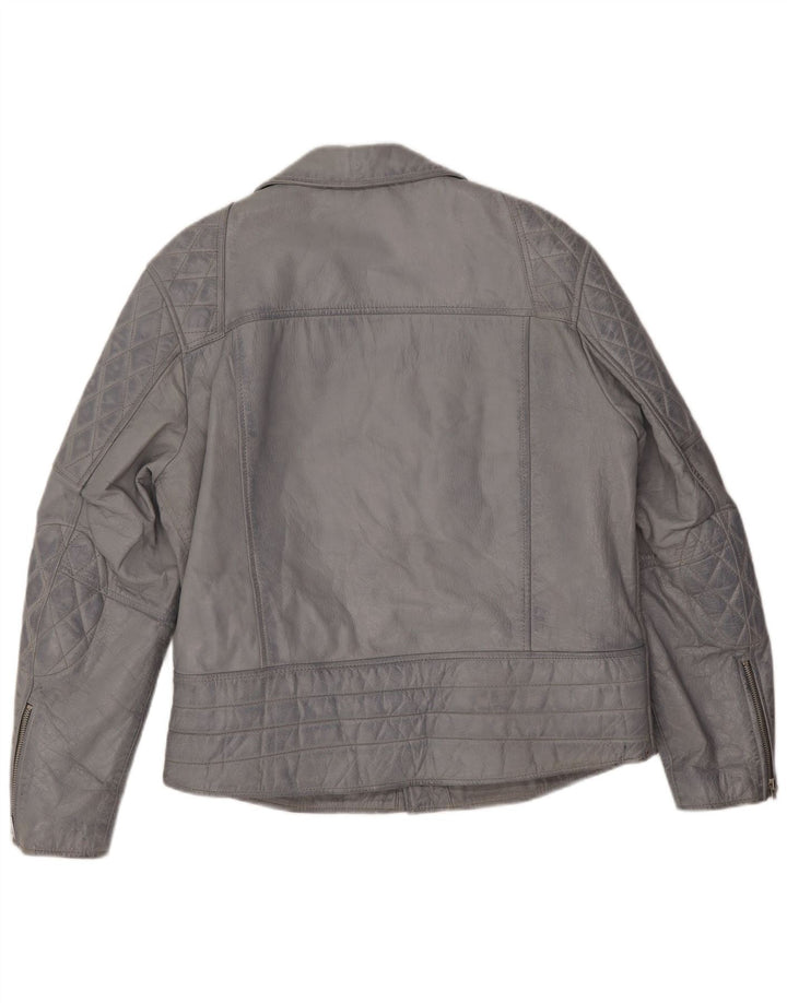 Smart Range Damen-Bikerjacke aus Leder, UK 20 2XL, blaues Leder