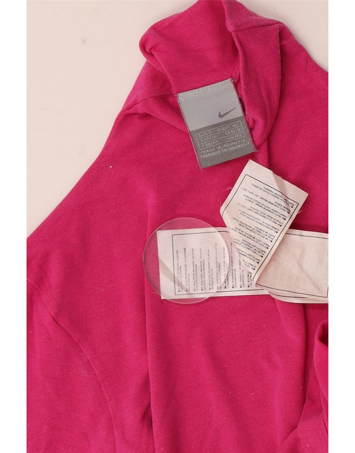 Nike Damen Top Langarm UK 8/10 Small Rosa Baumwolle