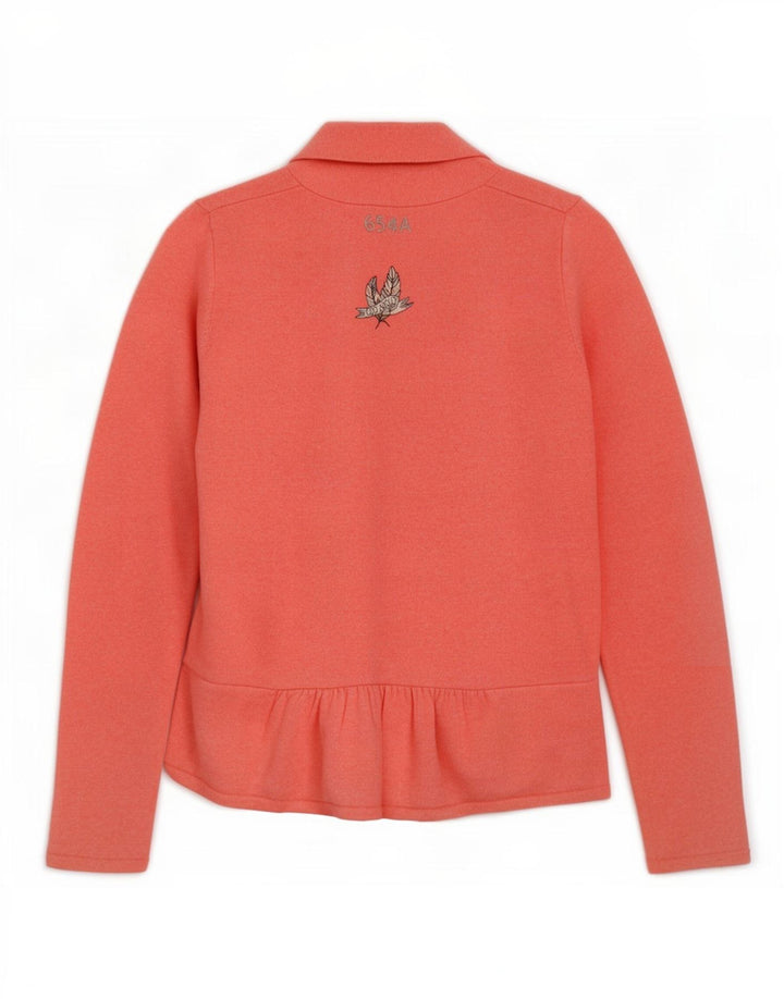 Odd Molly Damen-Cardigan, Größe 2, mittelrosa, gesprenkelte Baumwolle