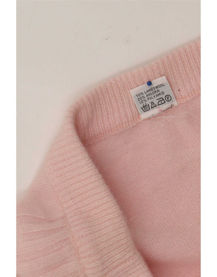 Vintage Damen Strick Midirock EU 38 Medium W34 Rosa Lammwolle