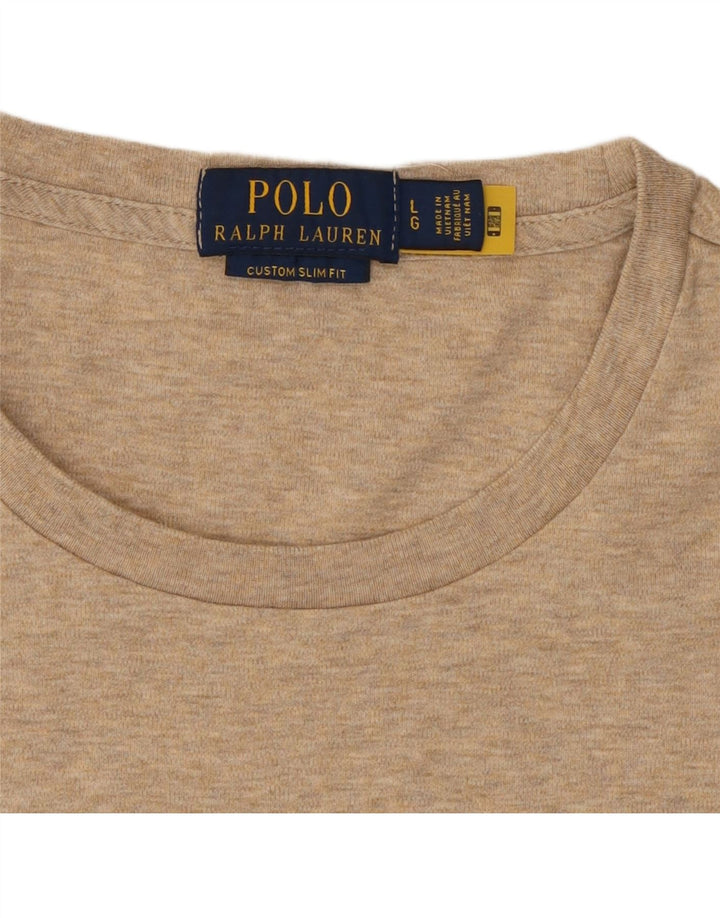 POLO RALPH LAUREN Herren Custom Slim Fit T-Shirt Top Large Beige