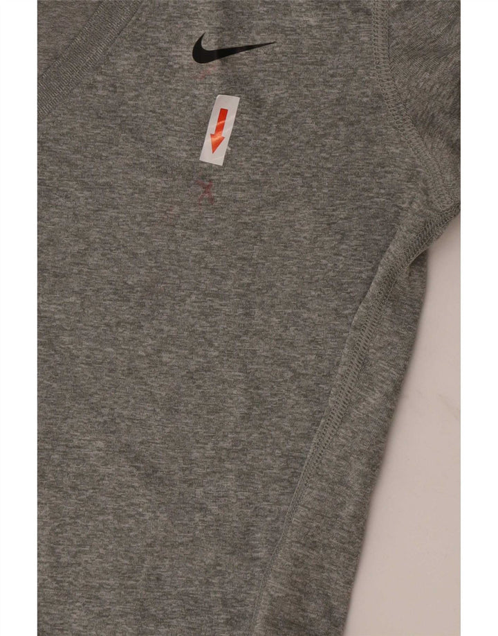 Nike Damen T-Shirt Top UK 10 Small Grau geflecktes Polyester