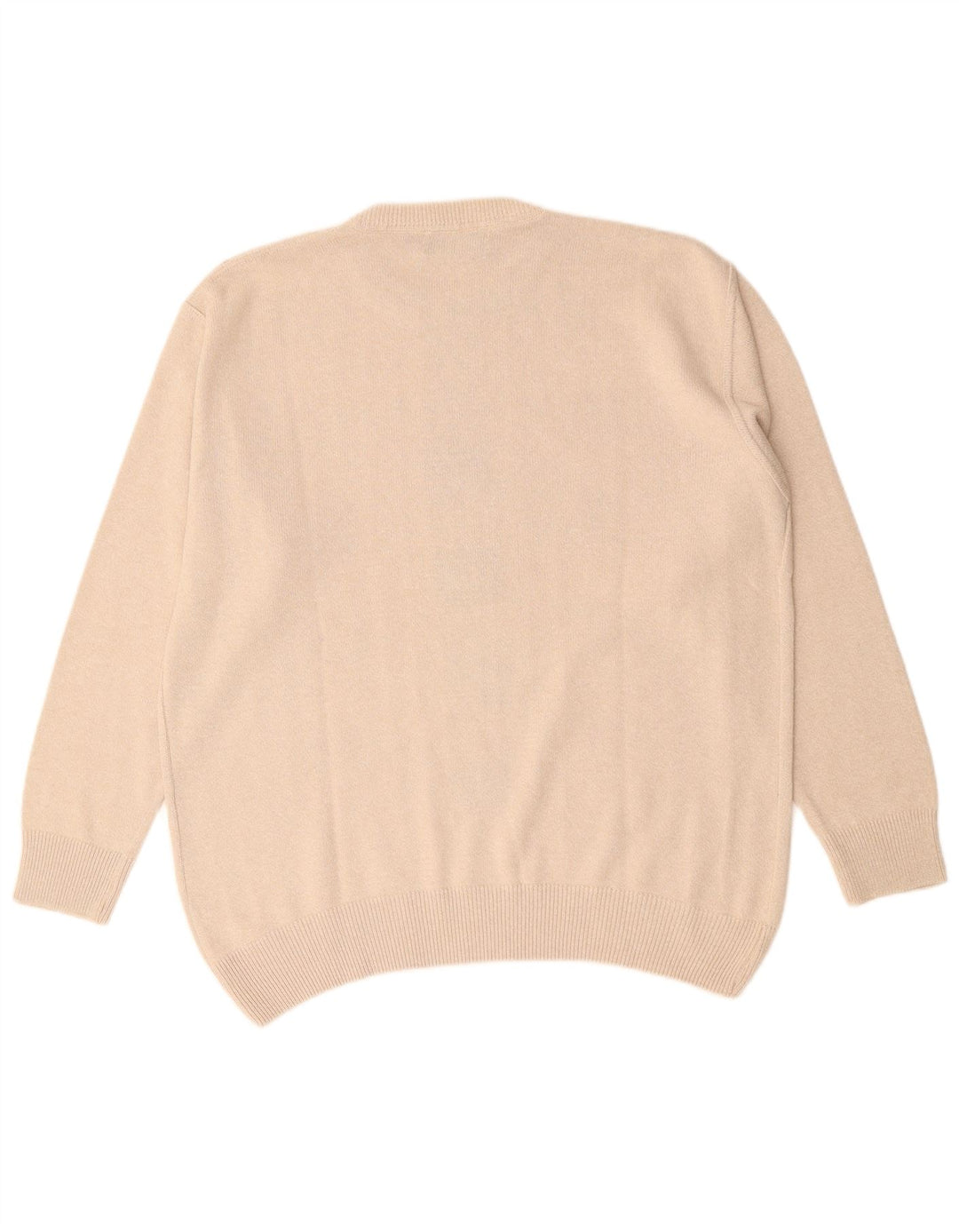 DARDANO Herren-Pullover mit Rundhalsausschnitt, XL, beige, geometrische Baumwolle