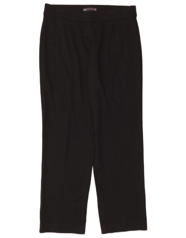 Marks & Spencer Damen Kurze Freizeithose UK 12 Medium W30 L27 Schwarz