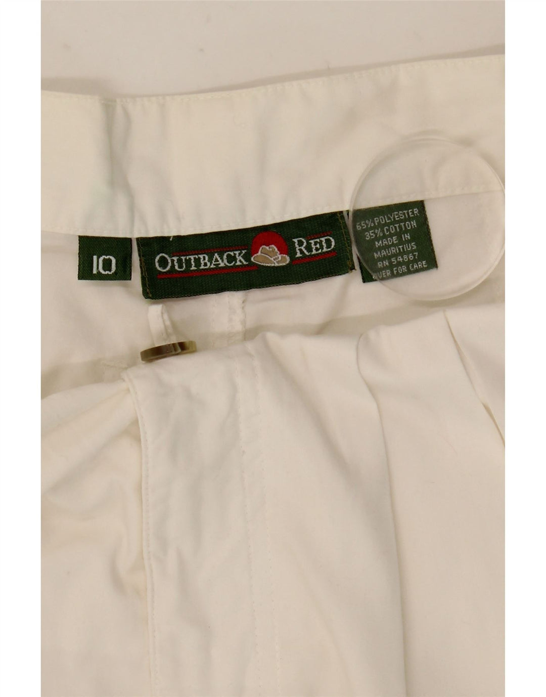 Outback Damen-Chinoshorts mit hoher Taille, UK 10, Größe S, W27, Weiß, Polyester