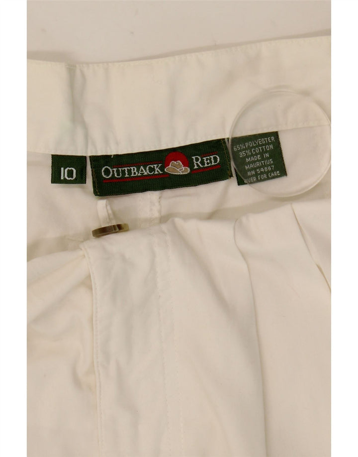 Outback Damen-Chinoshorts mit hoher Taille, UK 10, Größe S, W27, Weiß, Polyester