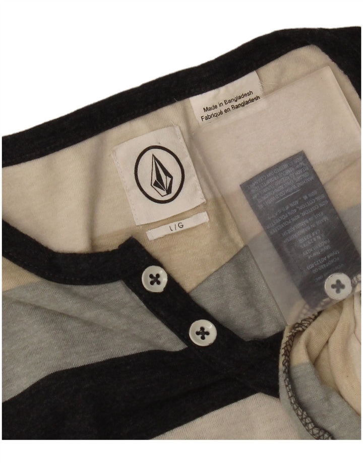 Volcom Herren-T-Shirt-Oberteil, groß, mehrfarbig, gestreift, Baumwolle
