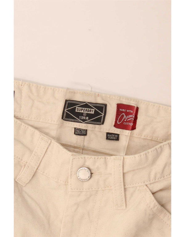 Superdry Damen Gerade Cargohose W26 L30 Beige