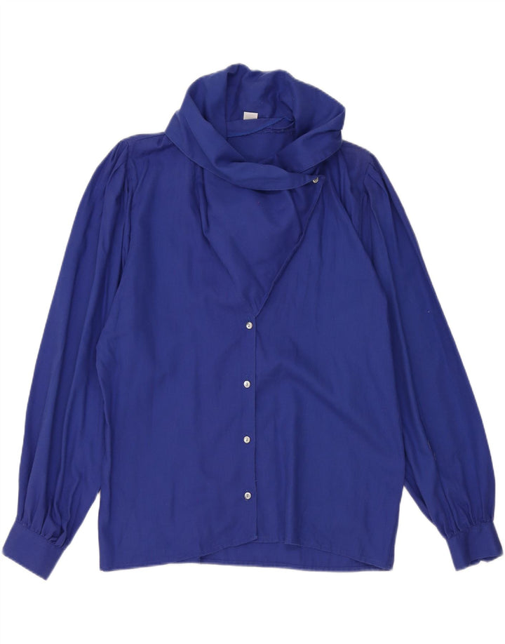 VINTAGE Womens Shirt Blouse EU 40 Medium Blue Cotton Vintage Vintage and Second-Hand Vintage from Messina Hembry 