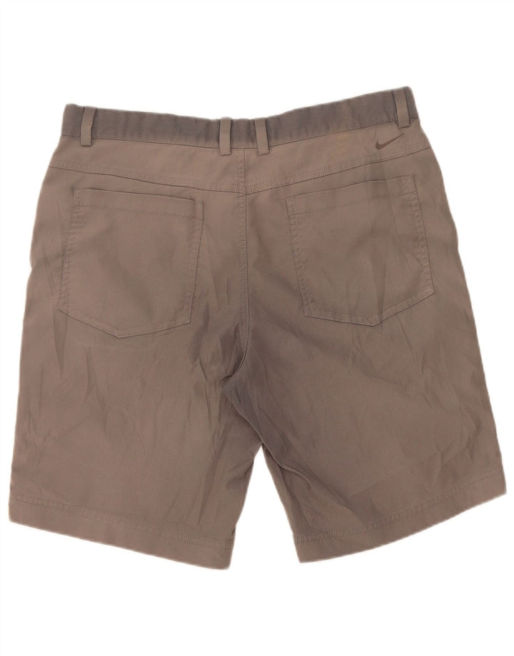 Nike Damen Dri Fit Casual Shorts W34 Large Grau Polyester