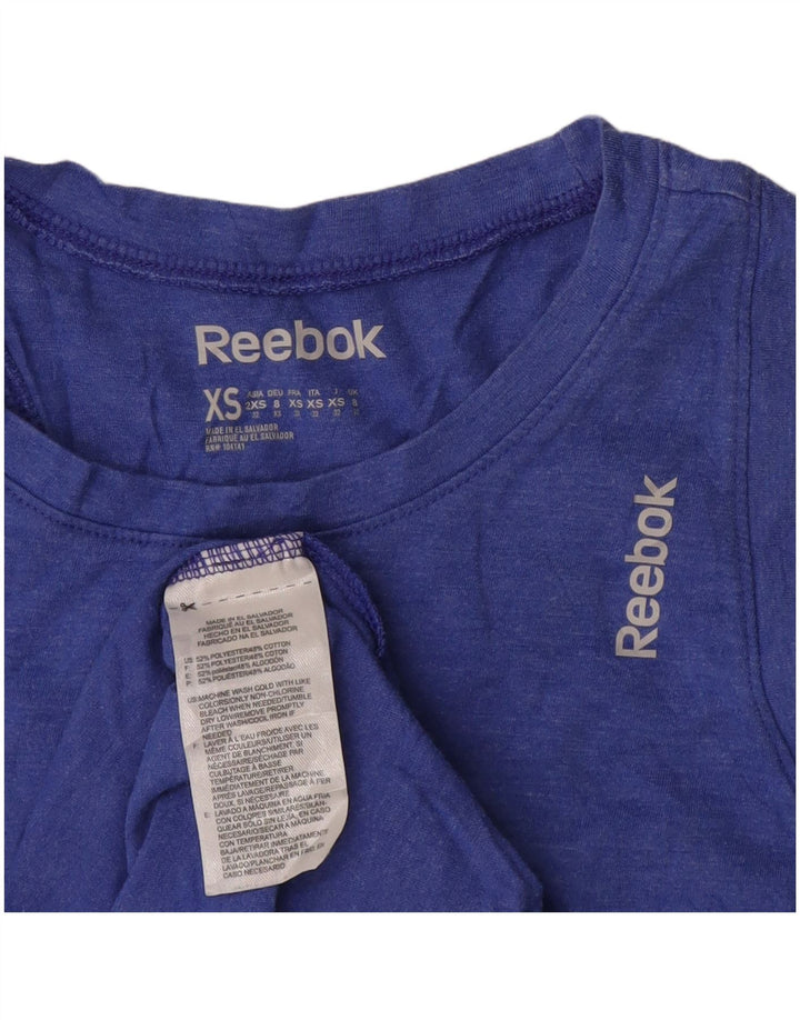 REEBOK Damen Weste Top UK 8 Small Blau Polyester