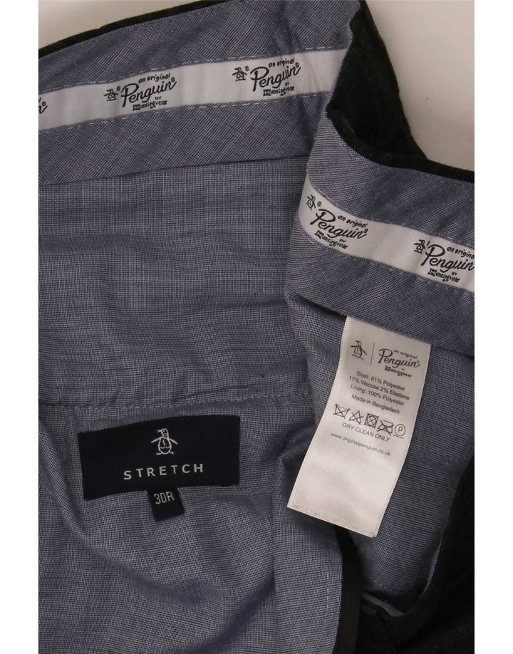Penguin Slim-Anzughose für Herren, W30, L32, grau kariertes Polyester