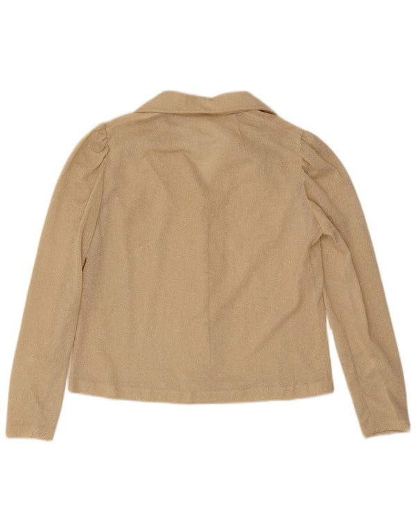 Vintage Damen Hemdbluse UK 14 Medium Beige