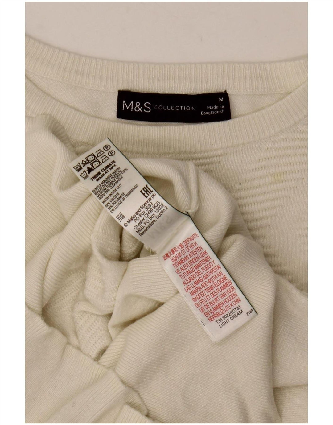 Marks & Spencer Damen-Pullover mit U-Boot-Ausschnitt, Gr. 12, Mittel, gebrochenes Weiß