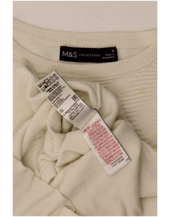 Marks & Spencer Damen-Pullover mit U-Boot-Ausschnitt, Gr. 12, Mittel, gebrochenes Weiß