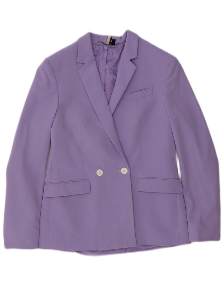 Topshop Damen Zweireiher-Blazerjacke, Größe S, Lila, Polyester