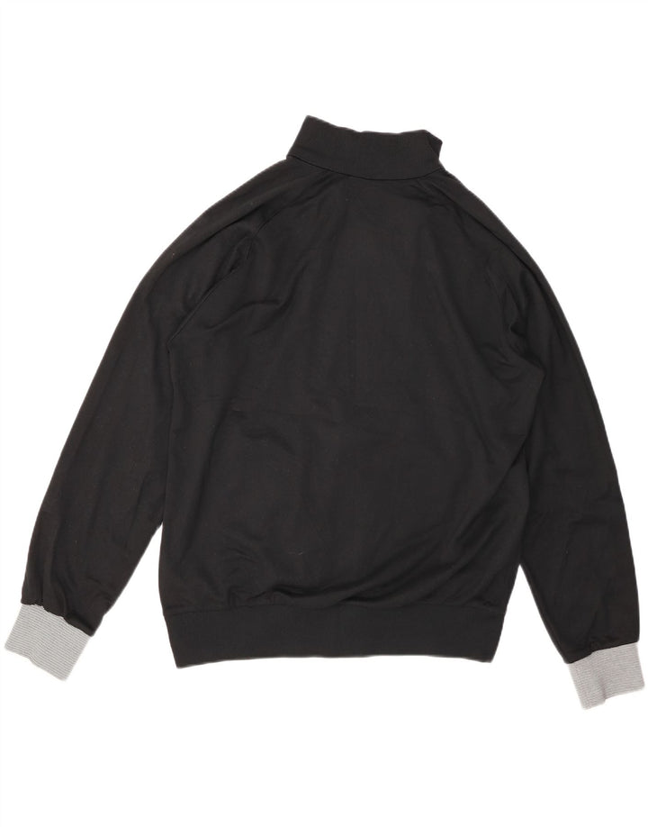 NIKE Herren-Trainingsanzug-Oberteiljacke UK 39/41 Mittelschwarzes Polyester