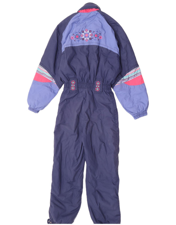 Diadora Ski-Overall mit Kapuze für Damen, UK 10, Größe S, Marineblau, geometrisch