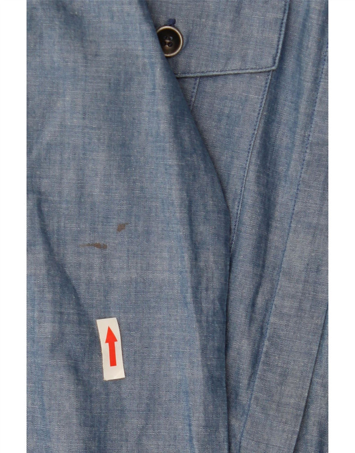 BLAUER Damen-Pullover-Hemdkleid im Militär-Stil, Größe S, Blau, Baumwolle