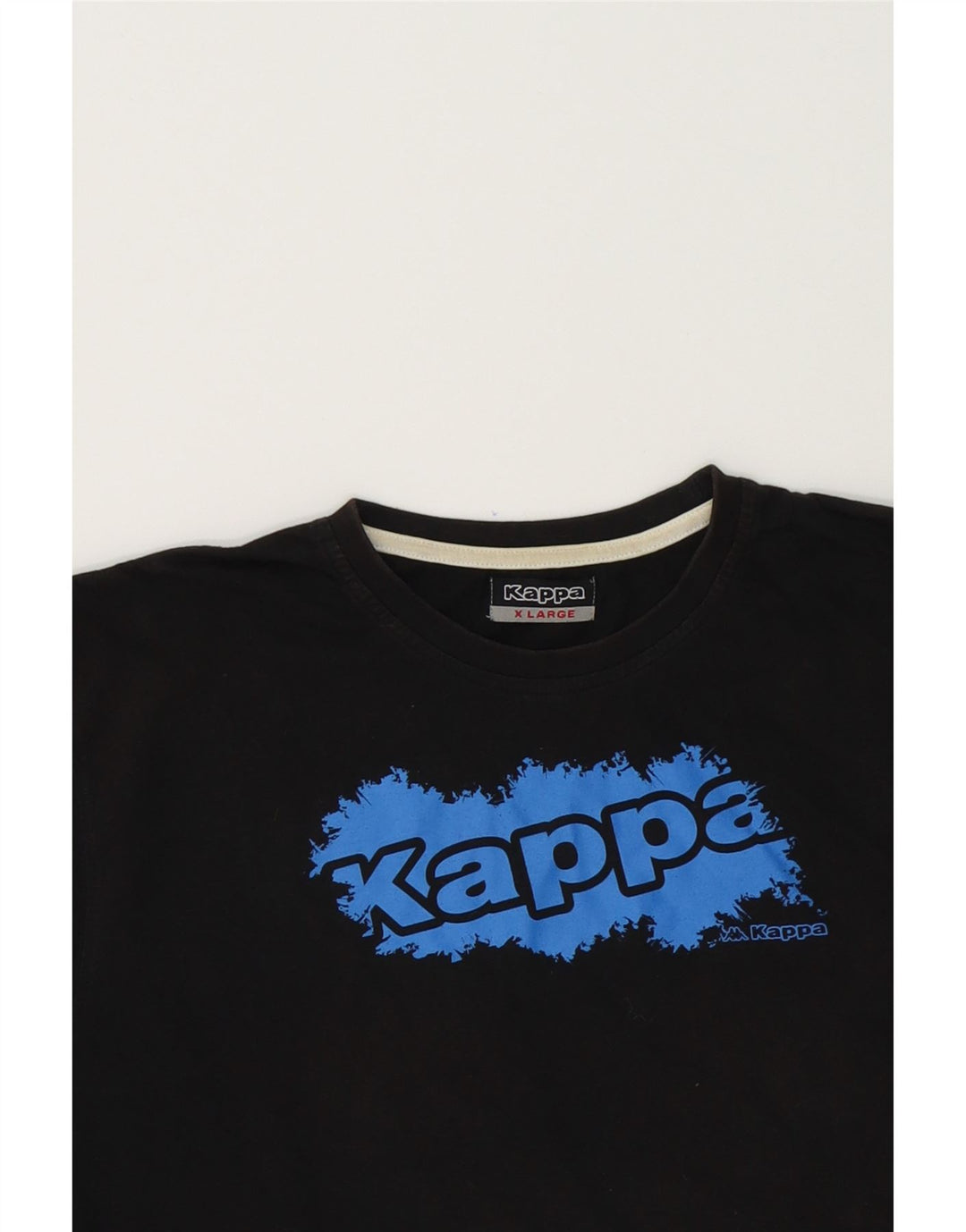 KAPPA Mens Graphic T-Shirt Top XL Black Cotton Vintage Kappa and Second-Hand Kappa from Messina Hembry 