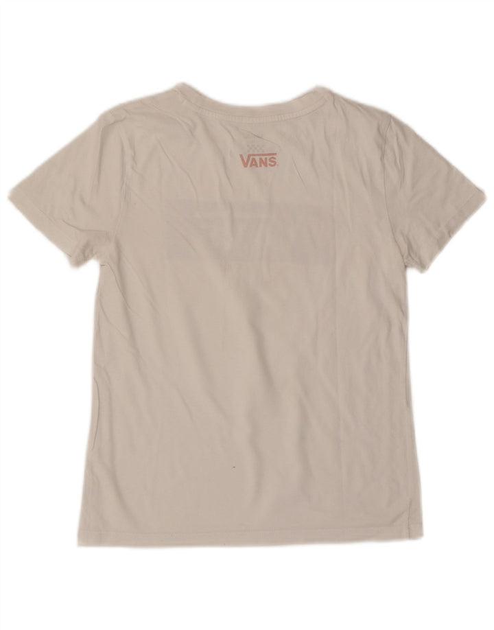 Vans Damen Grafik T-Shirt Top UK 6 XS Weiß