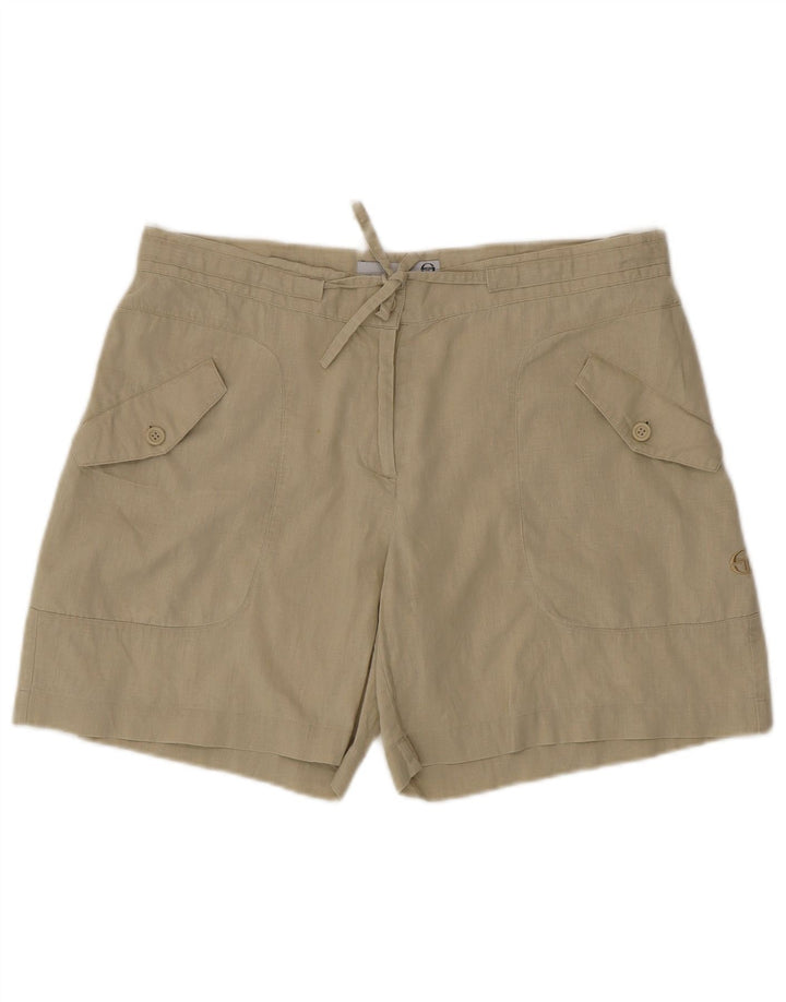 Sergio Tacchini Damen Cargoshorts IT 46 Large W34 Grünes Leinen