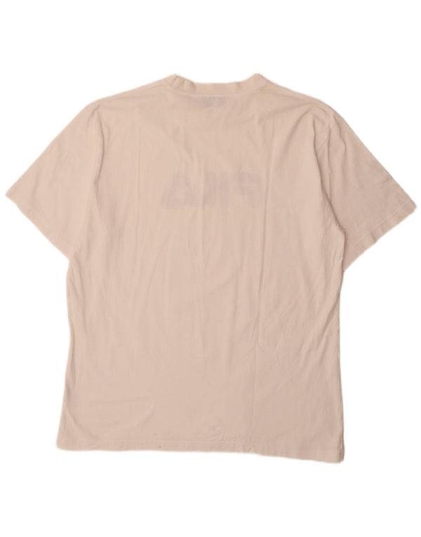 Fila Herren Regular Graphic T-Shirt Top IT 58 2XL Weiße Baumwolle