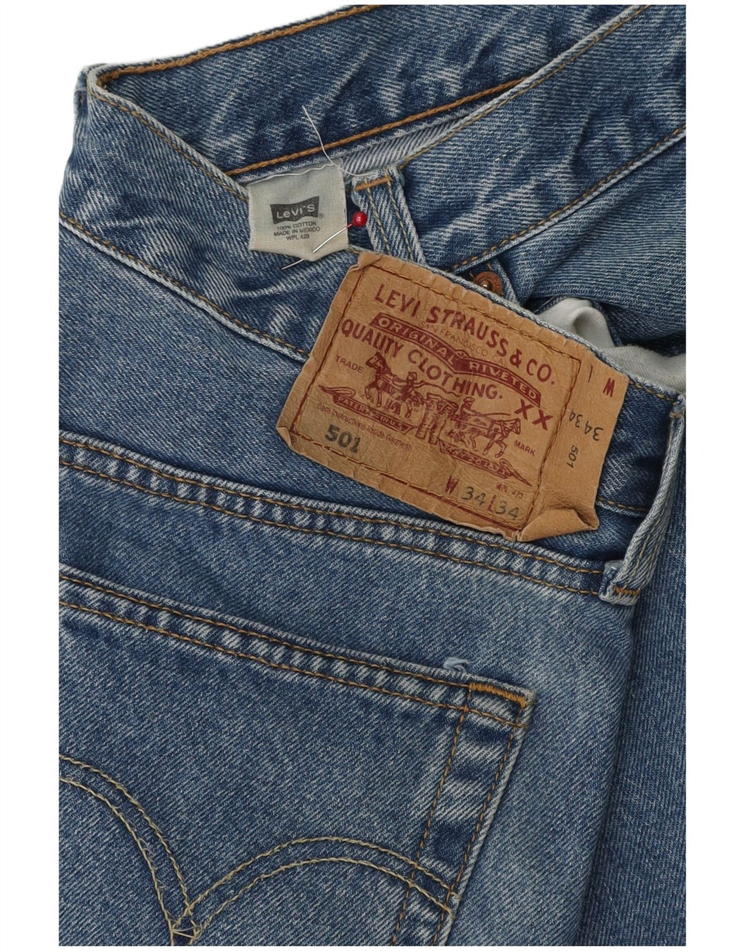 LEVI'S Herren 501 Capri-Jeans W34 L19 Blaue Baumwolle