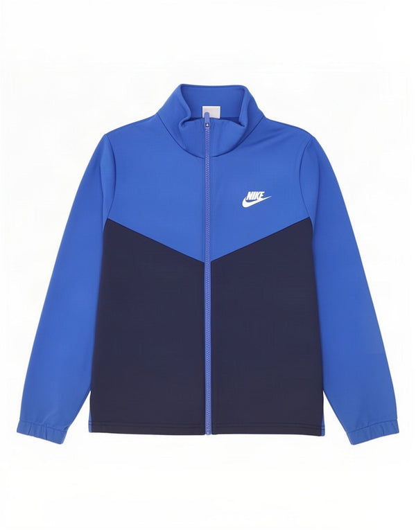 Nike Jungen-Trainingsanzugoberteil mit Grafik, 12–13 Jahre, Größe L, Blau, Farbblock
