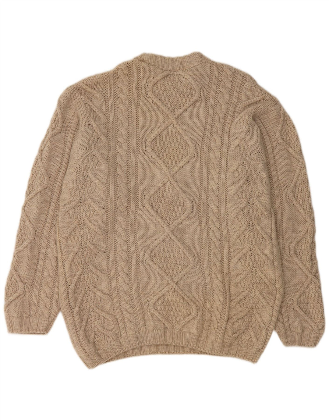 Marks & Spencer Herren-Pullover mit Rundhalsausschnitt, Mittelbeige, Schurwolle