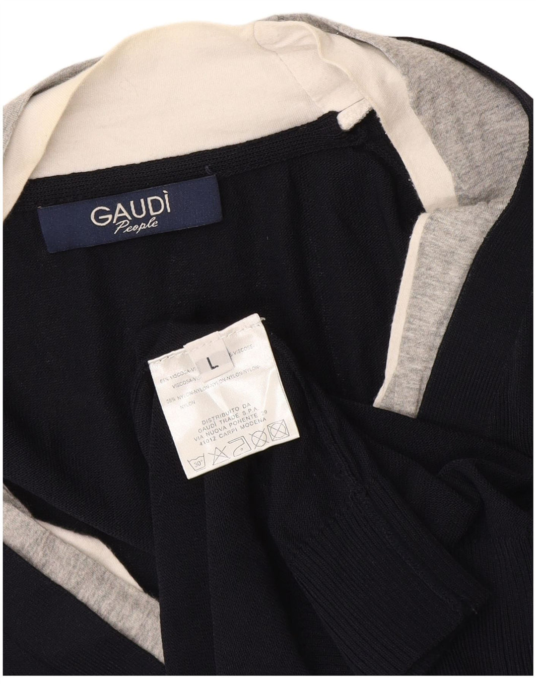 Gaudi Herren-Strickjacke, groß, marineblau, Farbblock-Viskose