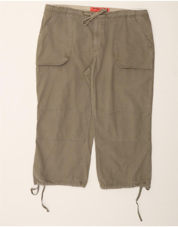 MOSSIMO Girls High Waist Cargo Capri Trousers 14-15 Years W31 L21 Khaki Vintage Mossimo and Second-Hand Mossimo from Messina Hembry 