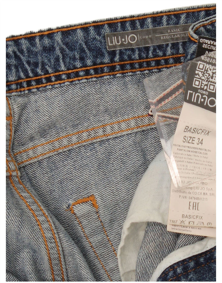 Liu Jo Herren Distressed Regular Slim Jeans W34 L32 Blaue Baumwolle